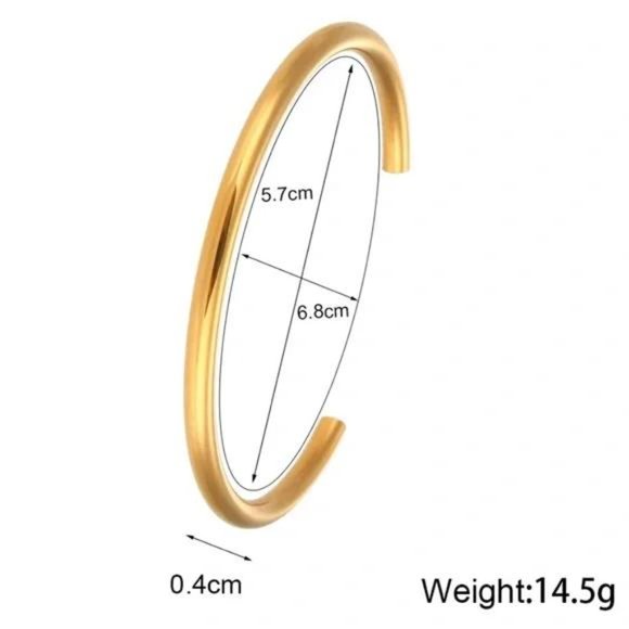 NEW 18K GOLD CUFF BANGLE BRACELET, NICE BRACELET, CUTE BRACELET - Picture 7 of 7